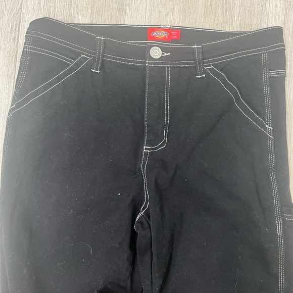 SOLD! ! Dickies Black Cargo Pants with White Top Stitching, Sz 30 - Picture 7 of 8
